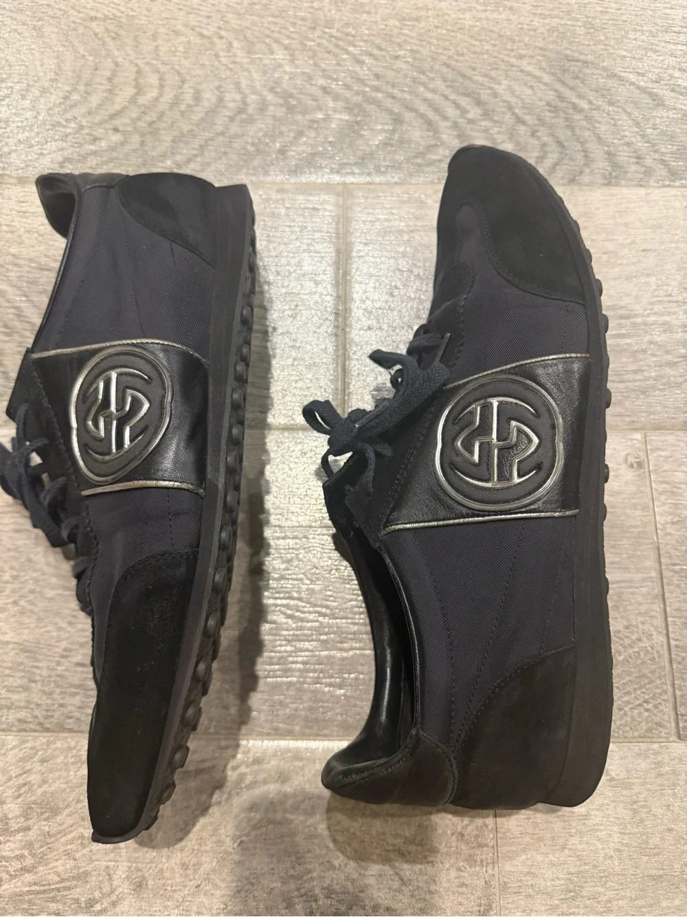 Gucci Black Low-Top Men's Sneakers with GG Emblem size 10 G